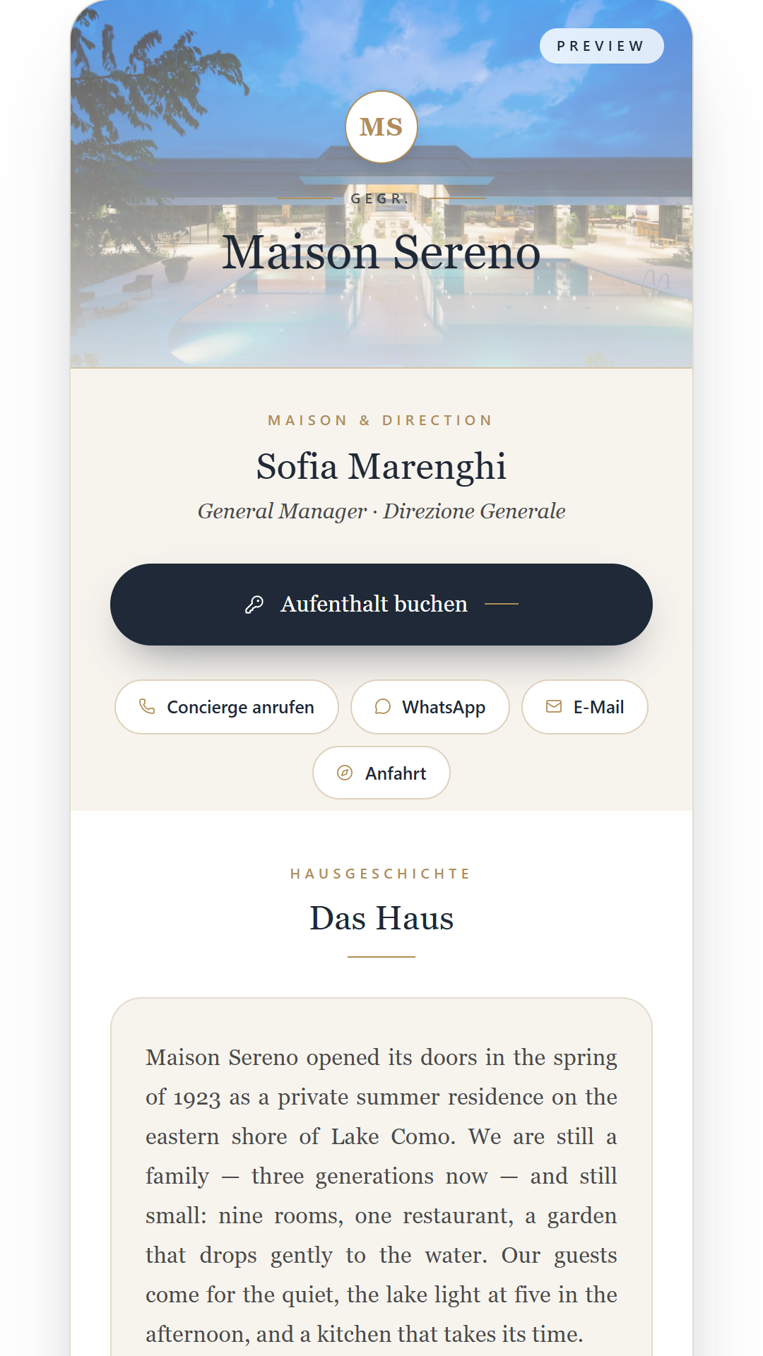 Boutique Hotel — Hospitality